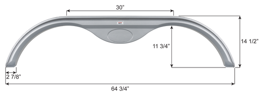 Earthbound RV Tandem Axle Fender Skirt FS6680 - Satin Silver Metallic  ICON 16680