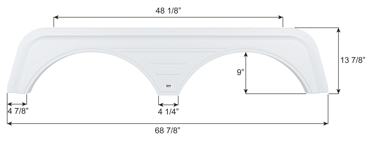 Keystone Tandem Axle Fender Skirt FS6702 - White   ICON 16702