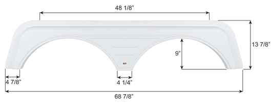 Keystone Tandem Axle Fender Skirt FS6702 - White   ICON 16702