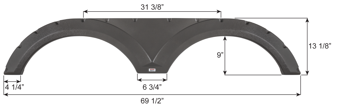 Keystone Tandem Axle Fender Skirt FS6703 - Midnight Metallic Grey ICON 16703