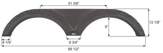 Keystone Tandem Axle Fender Skirt FS6703 - Midnight Metallic Grey ICON 16703