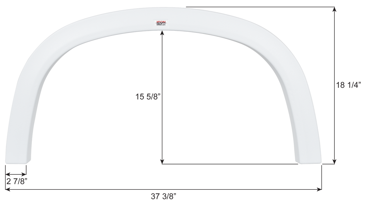 Four Winds Single Axle Fender Skirt FS6707 - White  ICON 16707