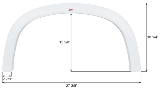 Four Winds Single Axle Fender Skirt FS6707 - White  ICON 16707