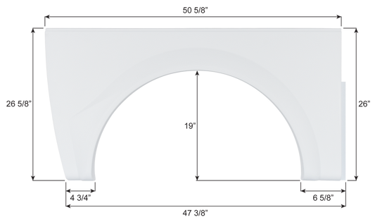 Damon Class A Single Axle Fender Skirt FS6725 - Polar White  ICON 16725