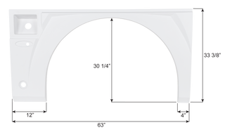 American Eagle Single Axle Fender Skirt FS7147 - White - Passenger Side - ICON 17147
