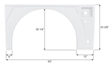 American Eagle Single Axle Fender Skirt FS7147 - White - Driver Side - ICON 17148