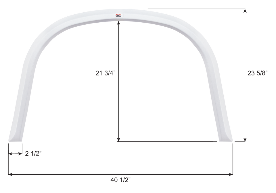 Forest River Single Fender Skirt FS7321 - White  ICON 17321