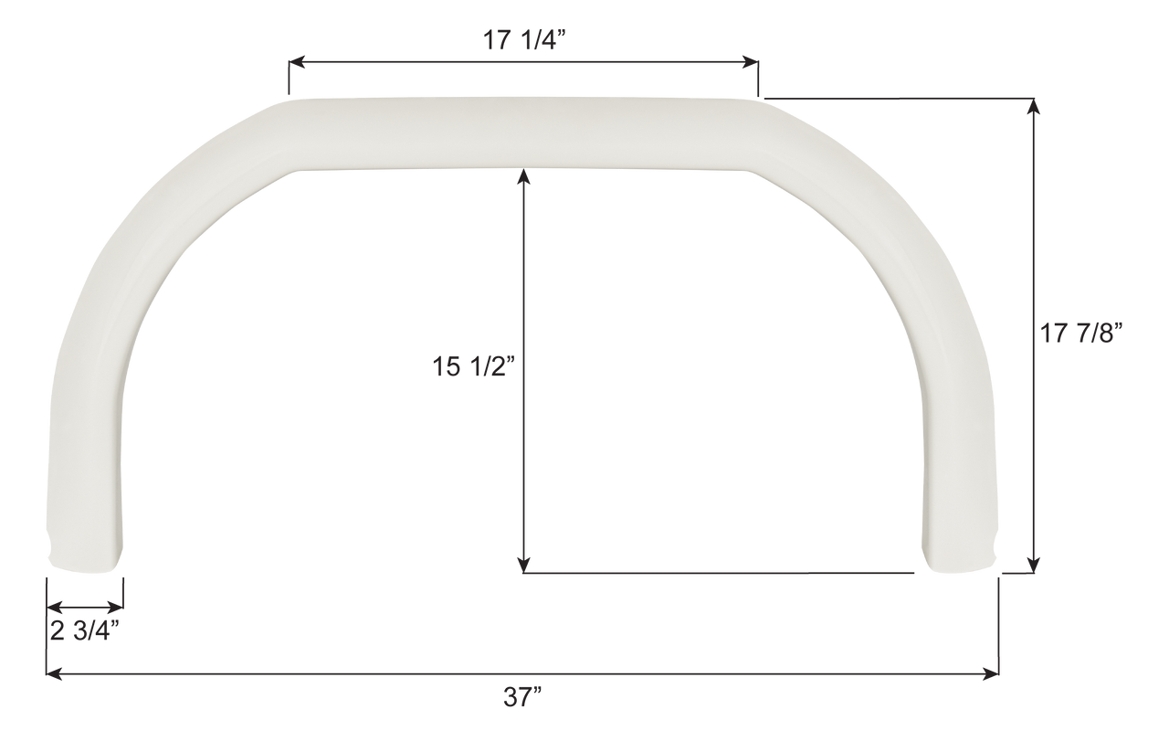 Forest River Single Axle Fender Skirt FS8345 - White  ICON 18345 - Available in January 2026