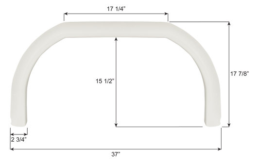 Forest River Single Axle Fender Skirt FS8345 - White  ICON 18345 - Available in January 2026