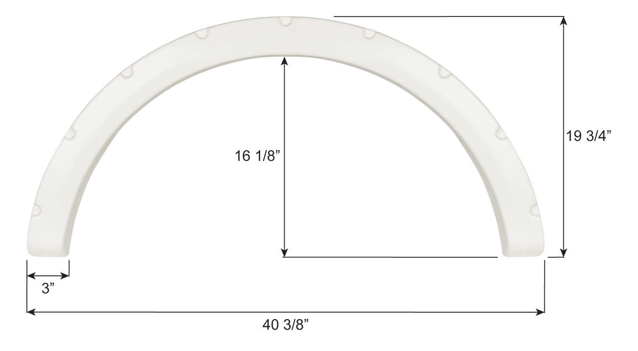 Fleetwood Single Axle Fender Skirt FS8920 - White  ICON 18920