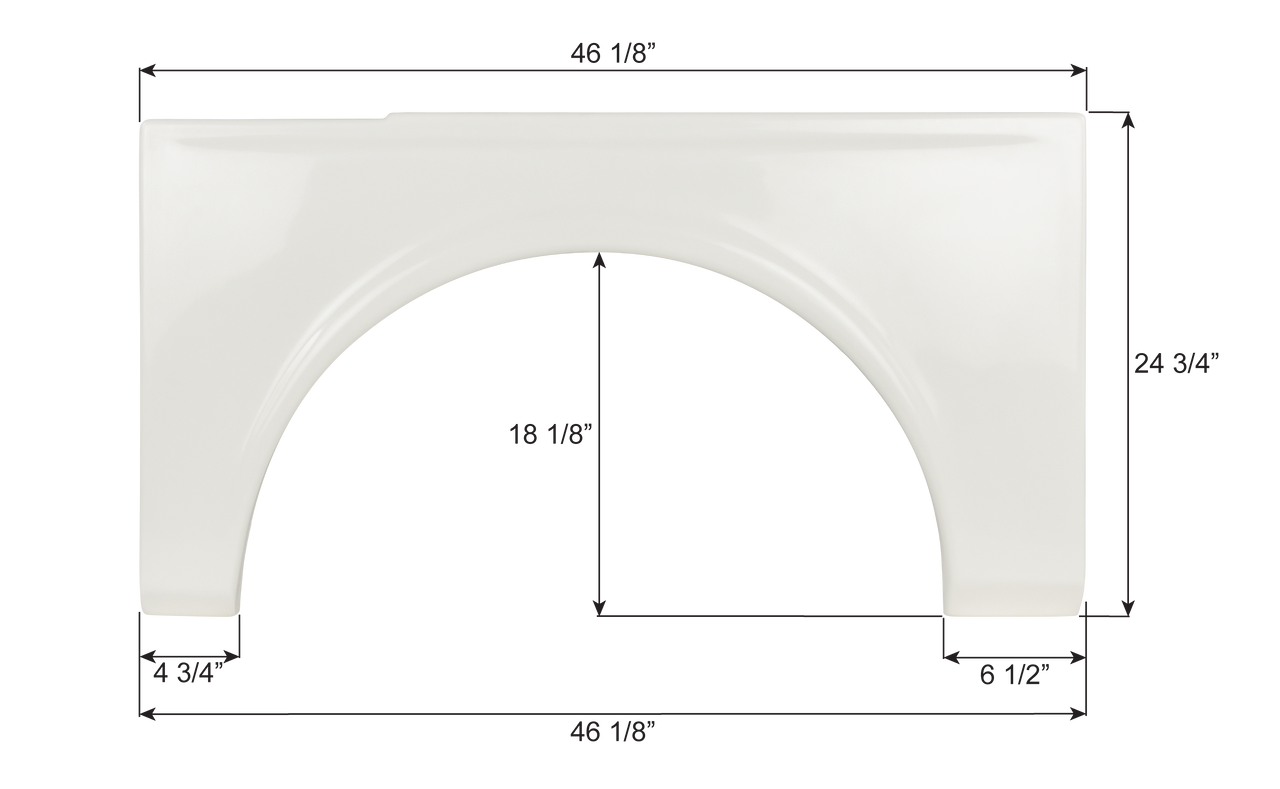 Fleetwood Single Axle Fender Skirt FS9049 - White  ICON 19049
