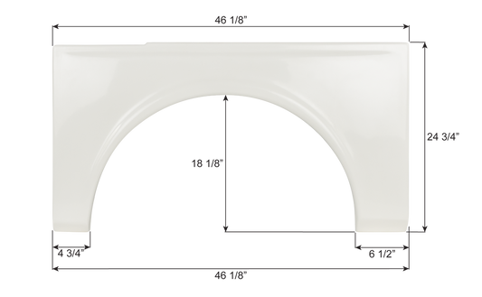 Fleetwood Single Axle Fender Skirt FS9049 - White  ICON 19049