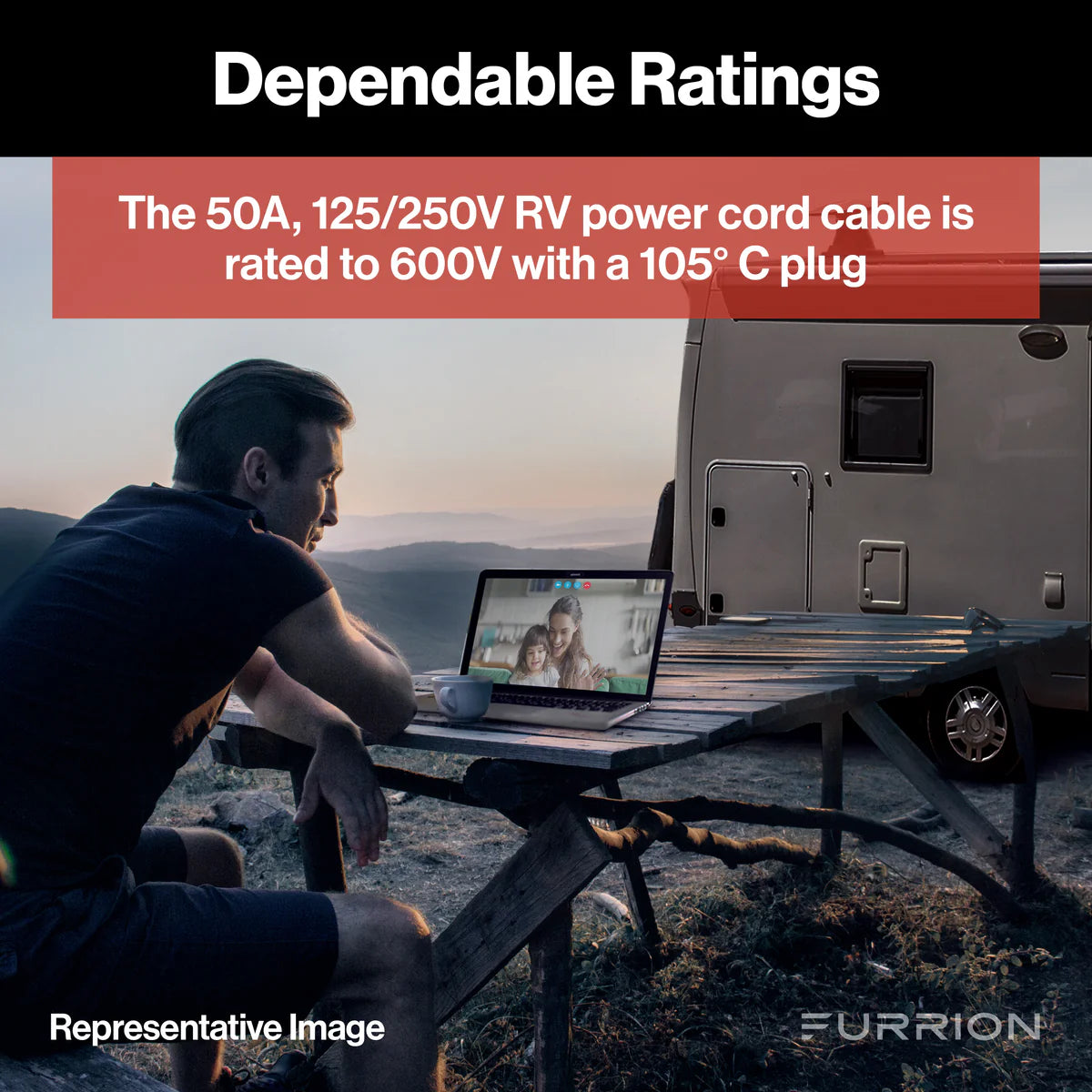 Furrion Marine Powersmart™ 50' RV Power Cord - 50A, 125/250V, Yellow #F50250-SY-AM  2021123650