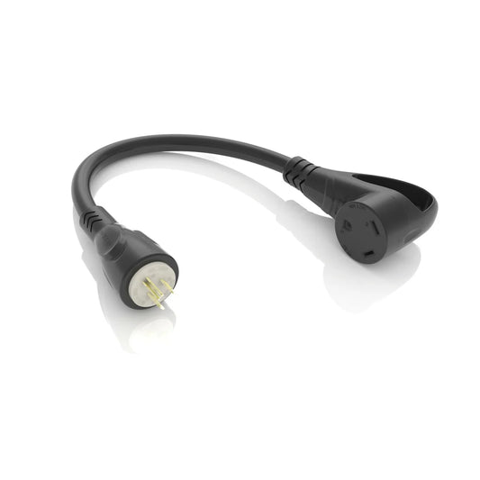 Furrion Pigtail Adapter - 30A Connector to 20A Plug, Black #FP3122R-SB SKU # 2021123844