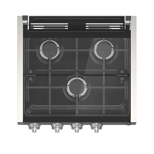 Furrion 3-Burner Gas RV Cooktop with Glass Cover - 20" Stainless Steel, Rocker Switch #FGHWCLDA-SS