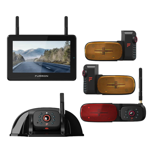 Furrion Vision S®+ RV Observation System - 7" Monitor, Side Cameras with LED Marker Lights, Sharkfin Camera, Rear Camera with LED Marker Light #FOS7HTAPM  2021124366