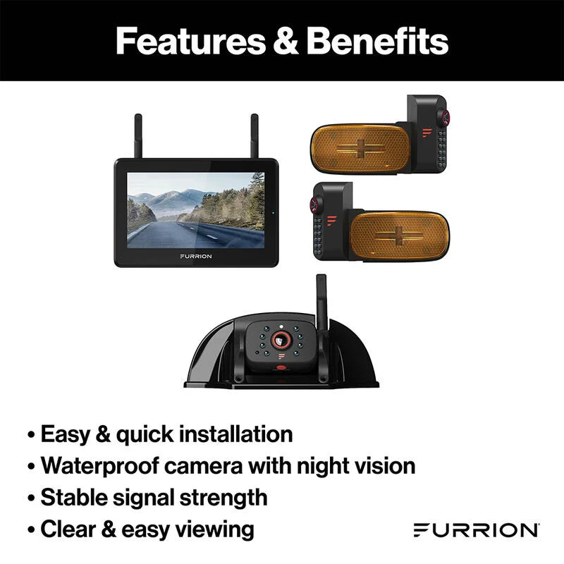 Furrion Vision S®+ RV Backup Camera System - 5" Monitor, Side Cameras, Rear Sharkfin Camera FOS5HTAEN 2021124375