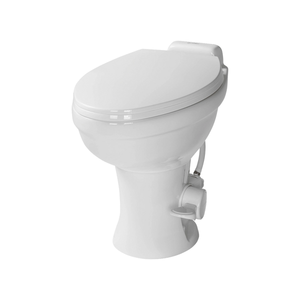 Lippert Flow Max RV Toilet Elongated Porcelain w/Foot Flush White LIP2022113192