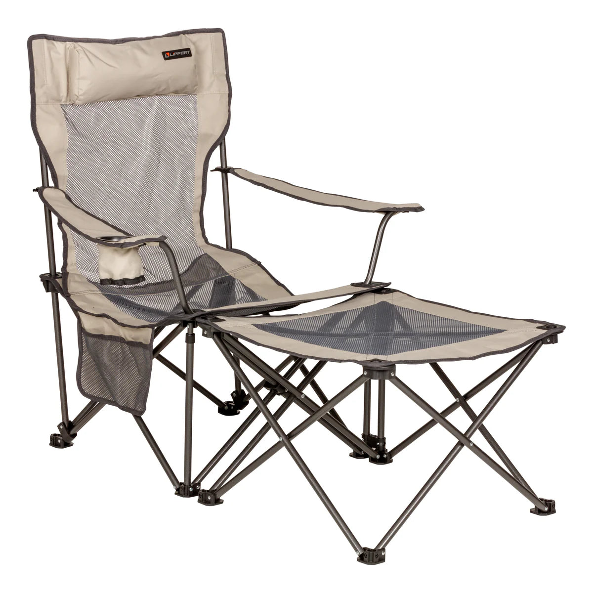 Lippert Sun Soaker™ Vented Reclining Camping Chair with Footrest - Sand  2022114829