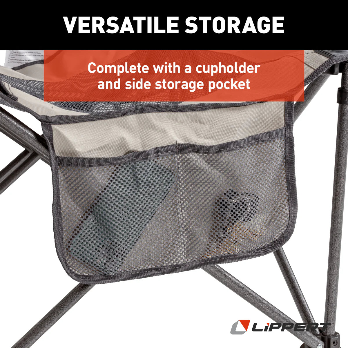 Lippert Sun Soaker™ Vented Reclining Camping Chair with Footrest - Sand  2022114829