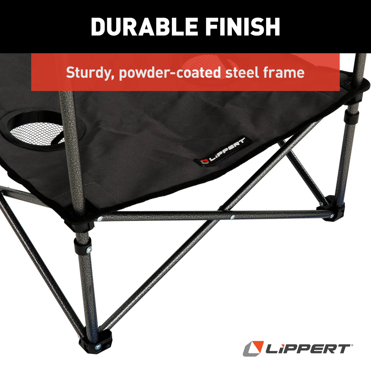 Lippert Two-Tier Folding Camping Table - Dark Grey 2023053720