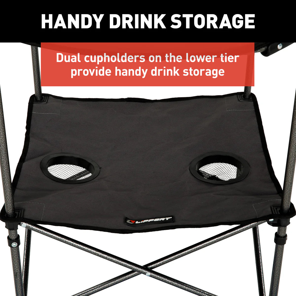 Lippert Two-Tier Folding Camping Table - Dark Grey 2023053720