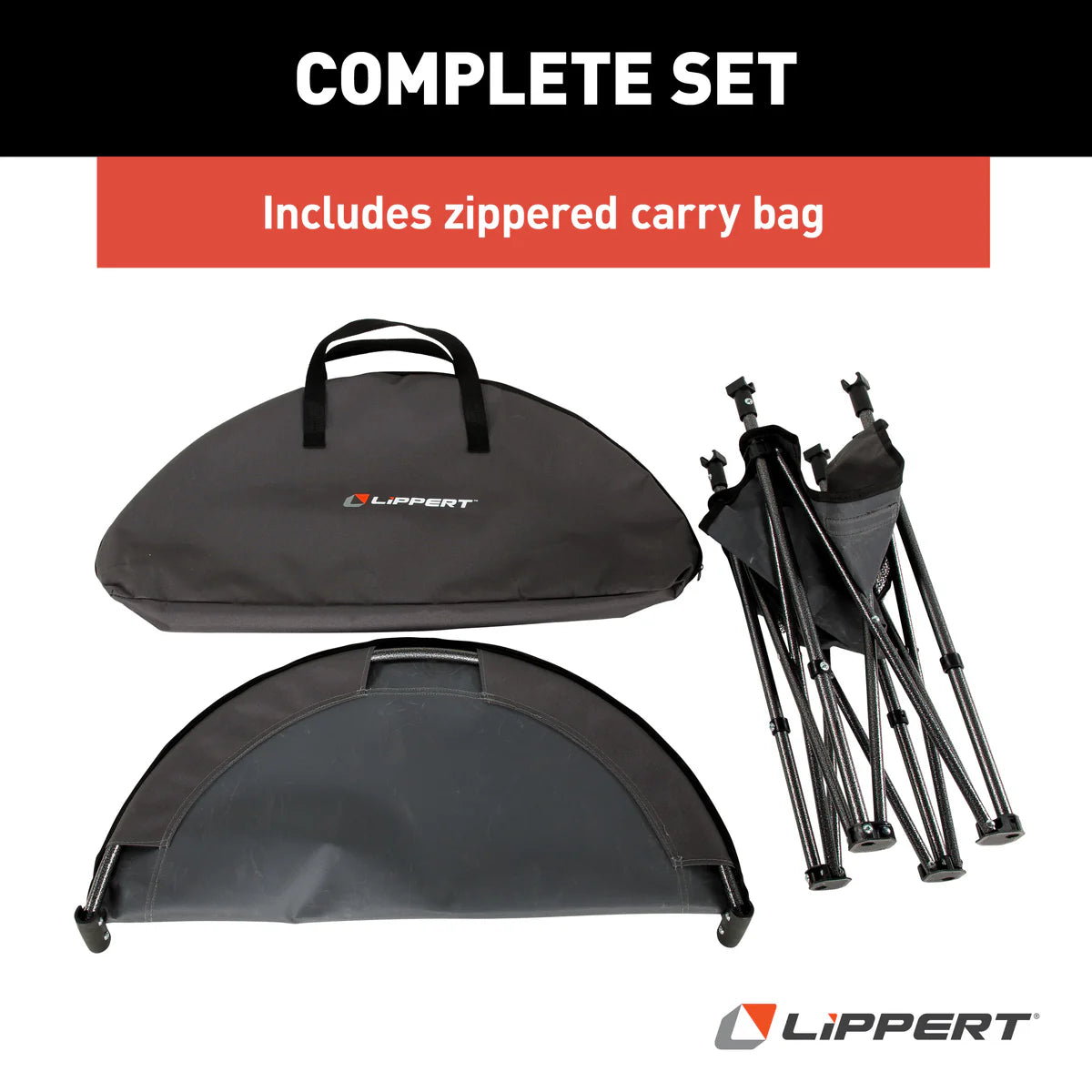 Lippert Two-Tier Folding Camping Table - Dark Grey 2023053720