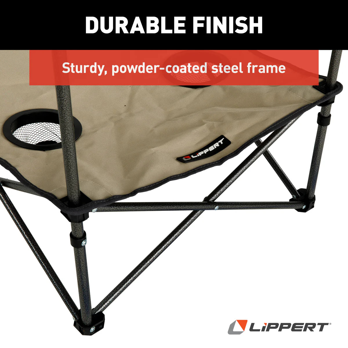 Lippert Two-Tier Folding Camping Table - Sand 2023053721