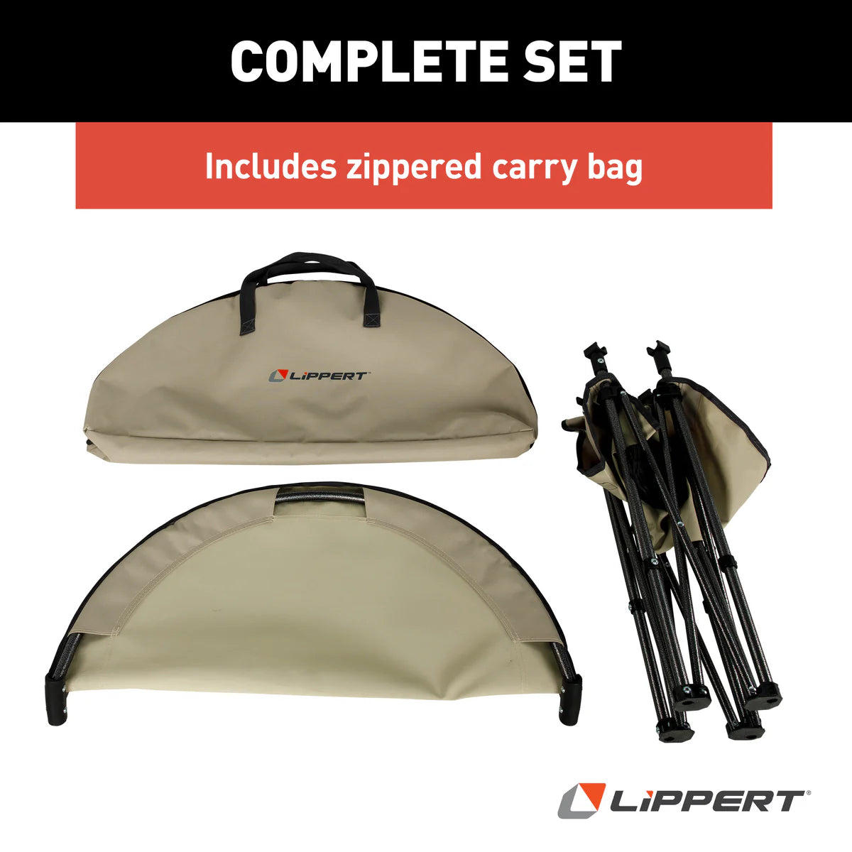 Lippert Two-Tier Folding Camping Table - Sand 2023053721