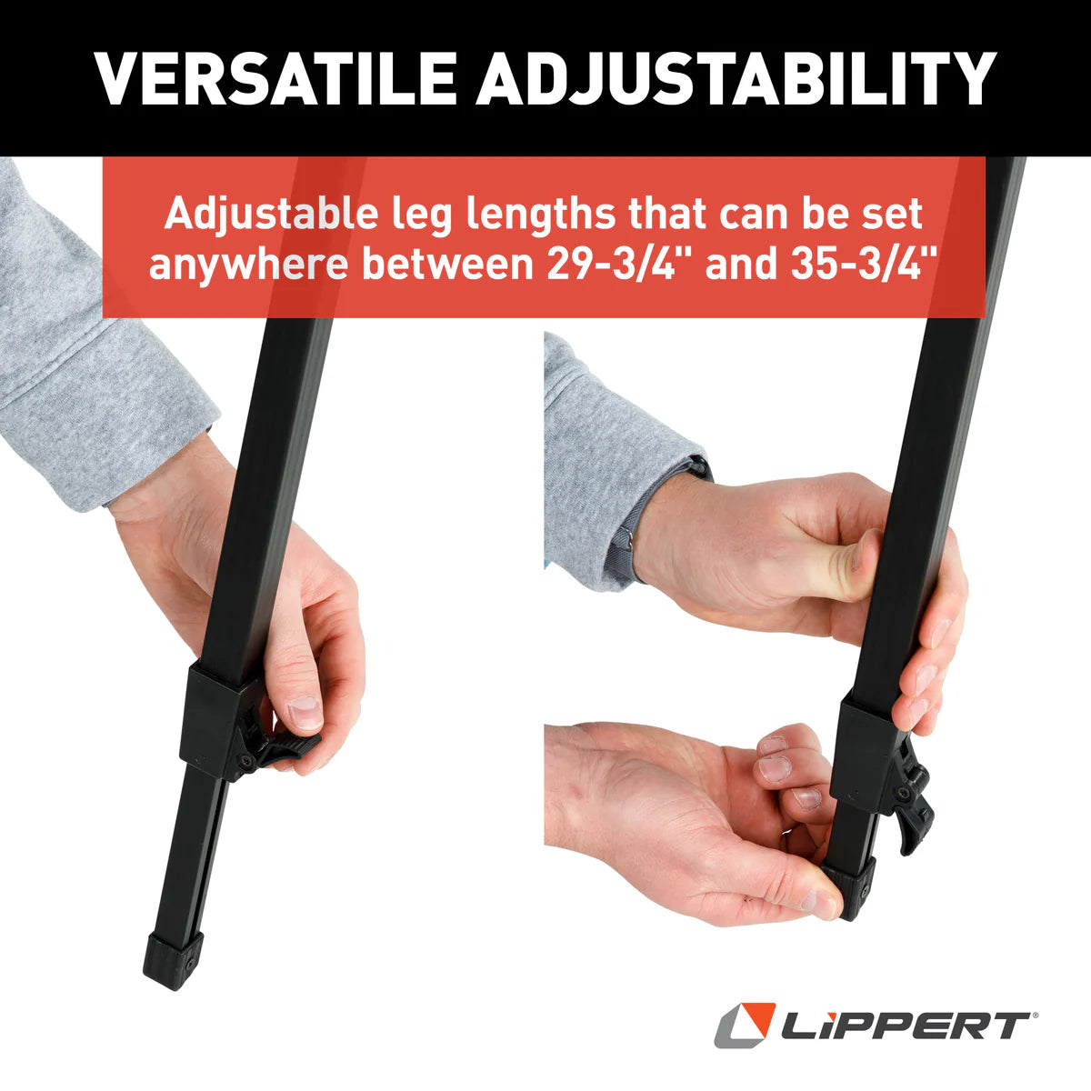 Lippert Roll Top Camping Table - Bamboo & Hammer Grey 2023053727