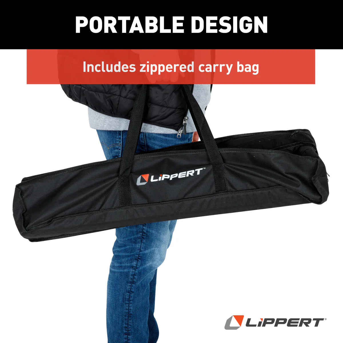 Lippert Roll Top Camping Table - Bamboo & Hammer Grey 2023053727