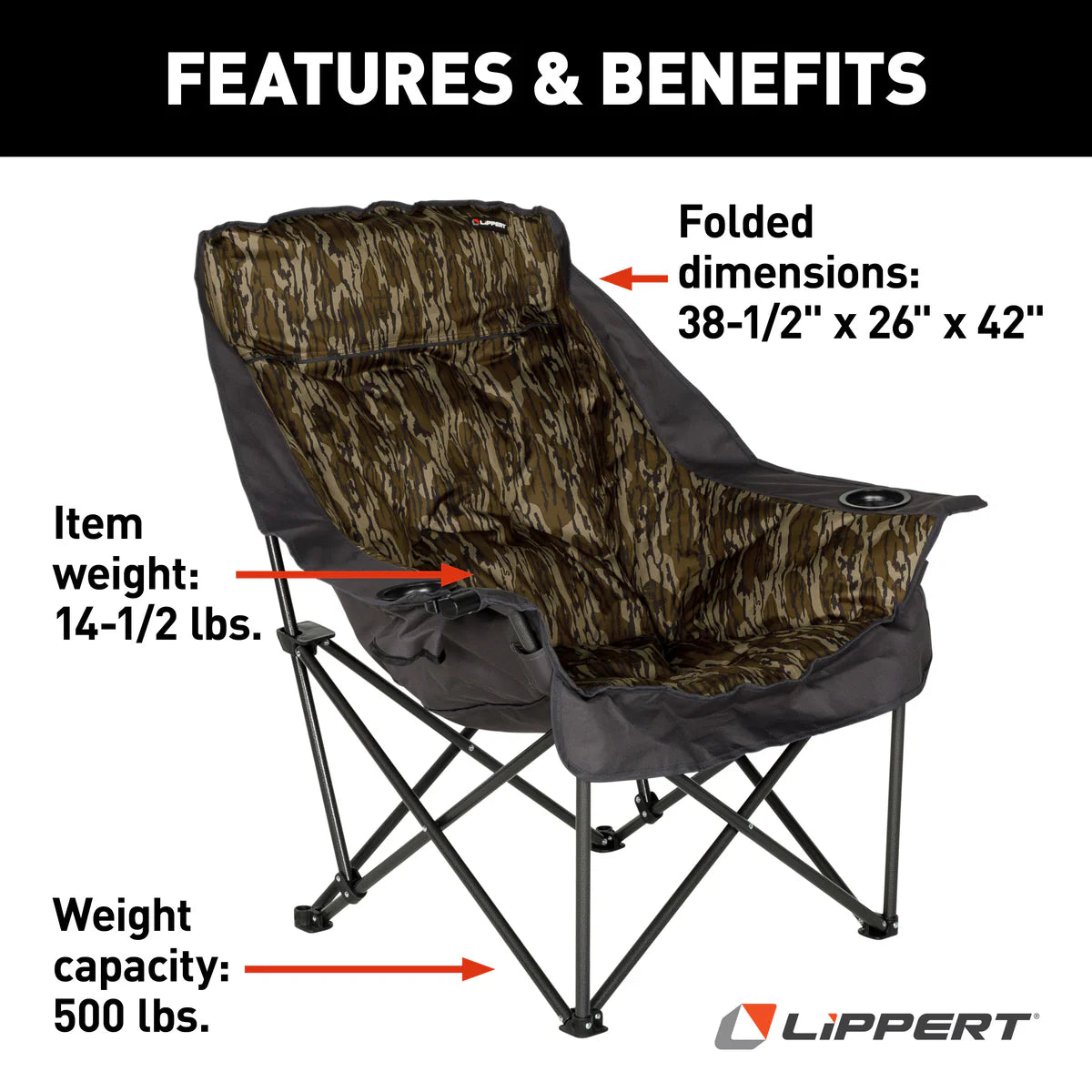 Lippert Big Bear Chair - Mossy Oak Original Bottomland Camo 2023053730