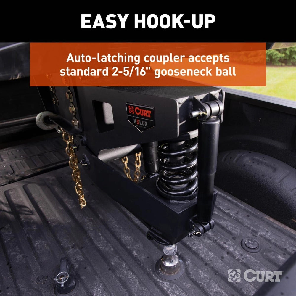 CURT Helux Coil-Spring Gooseneck Pin Box, 5,000 lbs. Pin Weight, 20,000 lbs. Capacity #2024044579