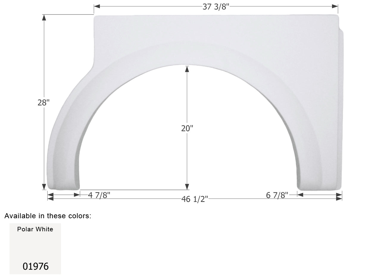 Damon Daybreak Class A Single Axle Fender Skirt FS1975 - Polar White  ICON  (Left or Right)