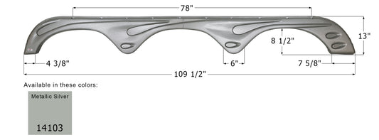 Forest River Triple Axle Fender Skirt FS4103 - Metallic Silver  ICON  (Left - 14103 or Right - 14104)