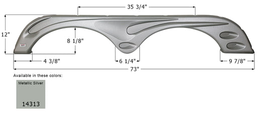 Forest River Tandem Axle Fender Skirt FS4313 - Metallic Silver  ICON  (Left - 14313 or Right - 14345)