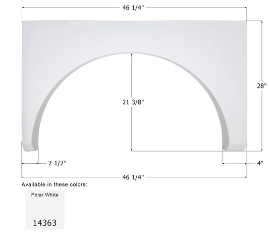 Fleetwood Class A Single Axle Fender Skirt FS4363 - Polar White  ICON  (Left - 14363 or Right - 14366)