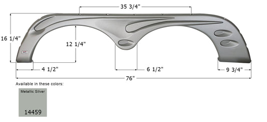 Forest River Tandem Axle Fender Skirt FS4459 - Metallic Silver  ICON  (Left - 14459 or Right - 14460)