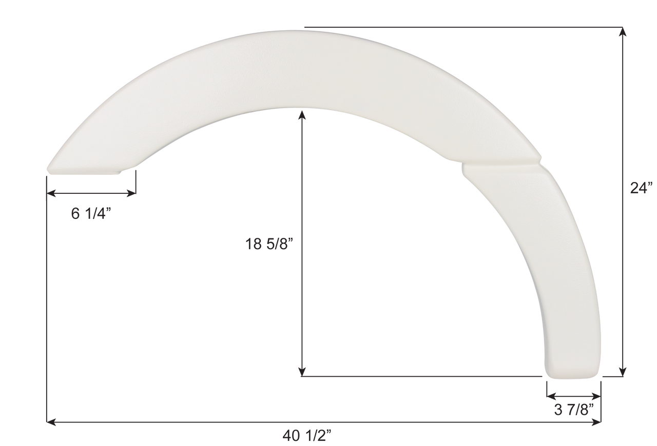 Fleetwood Single Fender Skirt FS8998 - White  ICON  (Left or Right)