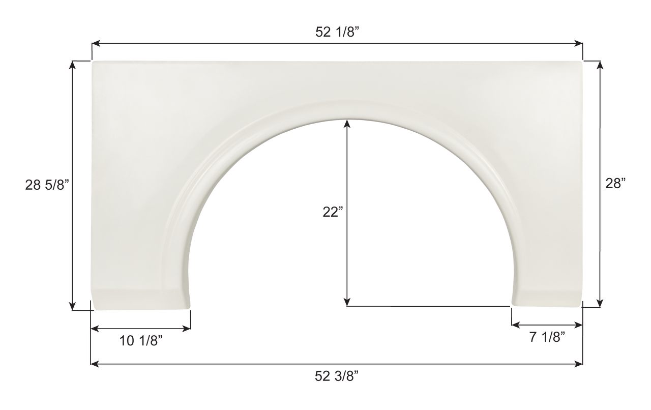 Fleetwood Single Axle Fender Skirt FS8169 - White  ICON  (Left or Right)