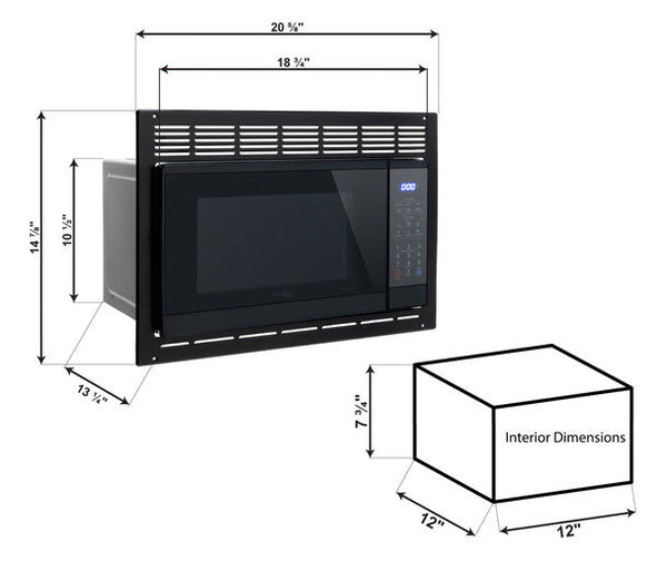 High Pointe RV Microwave Black 0.9 cu. ft.