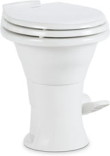 Dometic RV Toilet 310 Series Gravity Flush Round Toilet w/Soft Close Seat/Foot Pedal White - DOM302310081