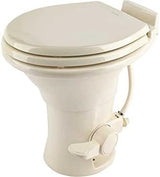 Dometic RV Toilet 310 Series Gravity Flush Round Toilet w/Soft Close Seat/Foot Pedal Bone - DOM302310083