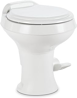 Dometic 300 Series RV Toilet Standard Height White w/Foot Pedal DOM302300071