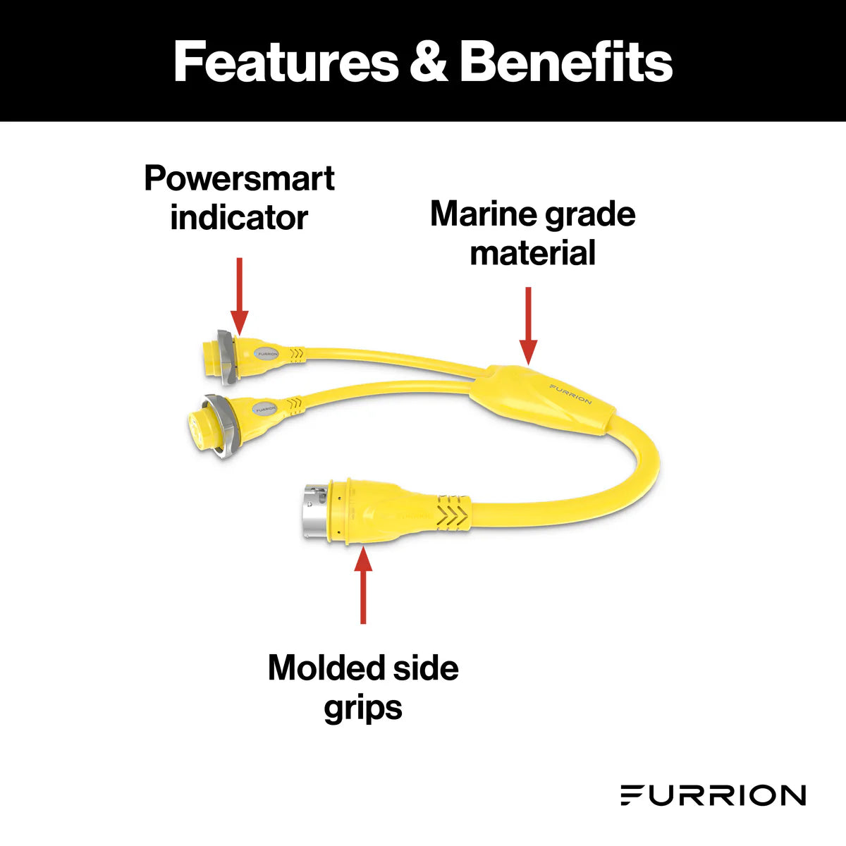 Furrion Marine Y-Adapter - 2(30A) to 50A, 125V, Yellow #F3050Y-SY  2021123694
