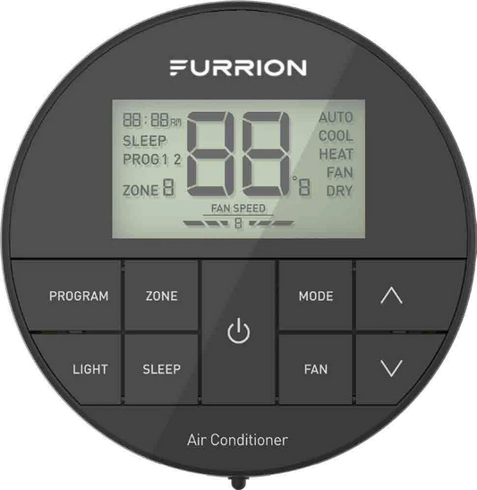 Furrion Chill® Multi-Zone RV Wall Thermostat - 3 Fan Speeds, Black (R410A Refrigerant Compatible) #FACW12ESZA-BL