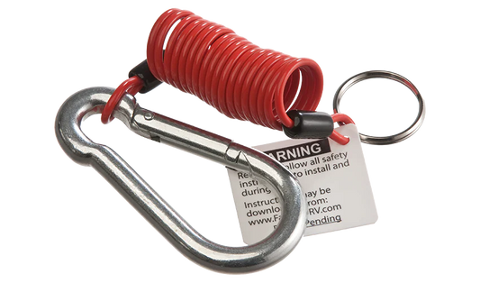 Fastway Trailer Products® Zip 4' Coiled Breakaway Cable w/Split Ring & Carabiner Clip - Part # 80-01-2140