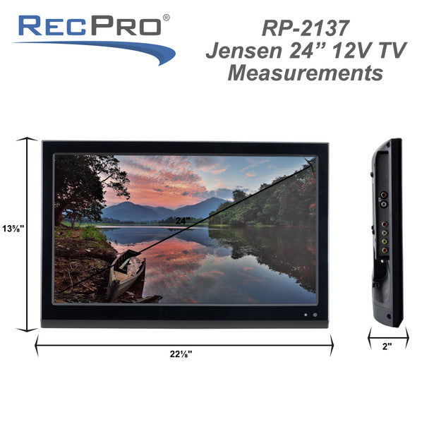 Jensen 24" RV Television 720p LED Screen 12/120-Volt Smart TV  RP-2137