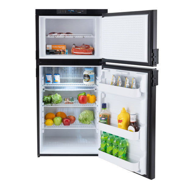 RV Refrigerator 6.3 Cubic Feet 3-Way Gas and Electric - Black or Stainless Steel