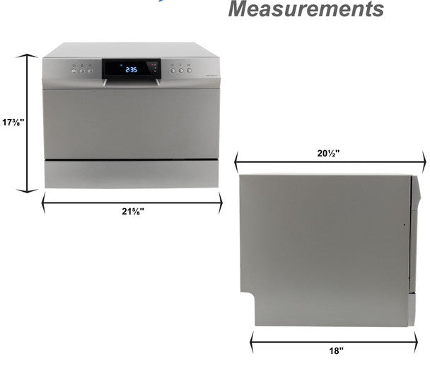 Countertop or Built-In RV Dishwasher - RP-DW-22-SS